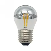 Amonson Lighting NEW E27 Base 2W G45 Globe LED Filament Half Mirror Light Bulb
