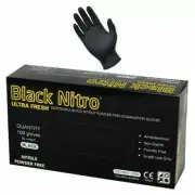 BLACK NITRILE GLOVES DISPOSABLE GLOVE 100PCS MECHANIC HAIRDRESSER GARDEN S - XXL