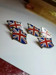 VINTAGE 5 PINS England Great Britain National World Flag BREXIT Hat Tie Pride