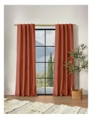 [Cadence & Co.] Byron Matte Velvet Curtains Set of 2 in Rust