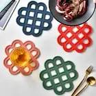 Silicone Trivet Pad 4Pcs Trivet Holder Pad China Knotted Shape For Kitchen