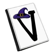 Letter V Witches Wizard Hat Passport Holder Cover Case Witch Halloween Alphabet