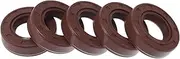 X AUTOHAUX Universal Oil Seal TC Double Lip W Steel Spring Seal Ring Rotary Shaft Seal 19x35x10mm High Pressure FKM Rubber Brown 5 Pcs