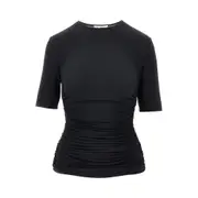 [ALAIA] ALAIA Jersey gathered T-shirt Woman 40 40 Black