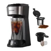Single Serve Coffee Maker,2 in 1 One Cup Coffee Maker Compatible with K Cup P...