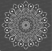 CrafTreat Peacock Feathers Stencils for Painting on Canvas, Wallart, Home Decor, Bullet Journal Notebook and Scrapbooking - DOT Mandala - 12X12 Room Decor Stencils - Reusable Arts & Crafts Supplies