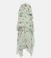 [Stella McCartney] Stella McCartney Tiered printed silk maxi dress AU 6 multicoloured