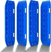 Recovery Tracks Boards Ramps Escape Tools 2 Pairs multipurpose for Automotive Tires and Wheels Sand Mud Snow 10Ton Stand for 4wd 4x4 Offroad Car ATV SUV Gen2.0 Blue