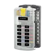 Blue Sea Systems ST Blade Fuse Block - 12 Circuit with Negative Bus and Cover