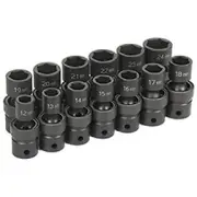 13 Pc. 1/2" Drive 6 Point Metric Universal Socket Set GRY-1313UM Brand New!