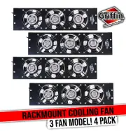 Rack Mount Exhaust Fan | 3U Cabinet Network IT Server Rails Equipment Cool Fans