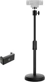 Webcam Stand for Desk, Webcam Tripod Camera Stand with Phone Holder Desktop Webcam Mount for Logitech Webcam C920 C922 C925e C922x C930e C930 C615 and BRIO