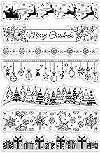 CRASPIRE Christmas Clear Stamps Silicone Stamp Seal Christmas Lace Tree Elk Holly Transparent Silicone Stamps for X'MAS EVE Card Making Decoration DIY Scrapbooking Embossing Album Decor Craft