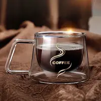 在飛比找蝦皮購物優惠-咖啡杯 英倫 個性歐風馬克杯雙層咖啡杯家用水杯防燙透明耐熱玻