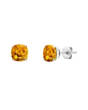 MaxColor Silver 3.10 ct. tw. Citrine Studs