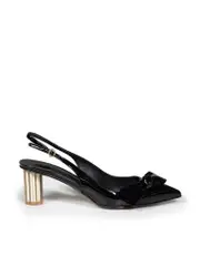 Black Patent Bow Detail Heels