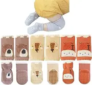 [QXQTER] Toddler Baby Knee Pads and Socks for Crawling for Baby Boys Girls with Grips Anti-Slip Knee Protector - 6 Pair