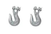 Pack of 2 - 1/4" Clevis Chain Grab Hook Grade 43 w/ 2,600 LB Load Limit