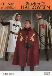 SEW PATTERN SIMPLICITY COSTUME r11596 UNISEX CAPES TABARDS APPLIQUE