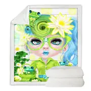 Frog Loving Felecia Munchkinz Gril Throw Blanket