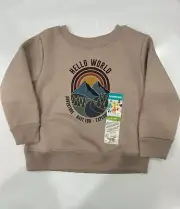 NWT Garanimals Graphic Light Tan Fleece Top Sz 6-9 Months