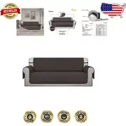 Elegant XX-Large Sofa Slipcover with Foam Sticks - Water Resistant in Chocolate