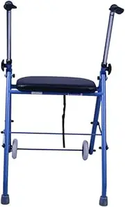 Portable Folding Mobility Aids Multifunctional Elderly Walkers with Wheel Belt Seat Narrow Walkers for Small Spaces