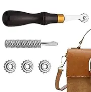 Leathercraft Tools - Leatherworking Embossing System Wheel Tool | Portable Comfortable Grip Precision Handcraft Art Gear for Professionals, Beginners