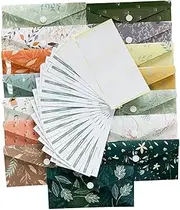 BCOATH 1 Set Hand Drawn Money Envelope with Budget Stickers PVC Cash Storage Envelopes for Budgeting Lightweight Compact Cash Holders for Personal Finance Control