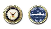 U.S. Navy USS Swordfish SSN-579 Silhouette Veteran Challenge Coin