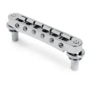 StewMac Nashville Tune-o-matic Bridge, Chrome, with studs and bushings