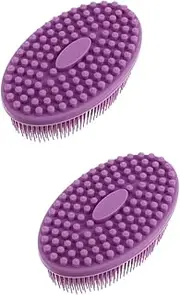 TOVINANNA 2pcs Silicone Brush Bath Bath Scrubber Bath Brush Shower Bath Rinser Facial Scrubber Water Dipper Face Scrubber Back Scrubber Brush Purple