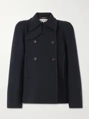 [Chloé] Chloé - Double-breasted Wool-blend Coat - Navy - FR 36 FR 36 Blue