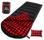 Sleeping Bag Cold Weather Sleeping Bags for Adults 0 Degree Sleeping Black_Red