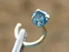 2.38mm 100% REAL BLUE DIAMOND NOSE SCREW RING CERTIFICATE AUTHENTICITY,SPARKLES