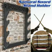 Assembly Samurai Sword Holder Stand Katana Bracket Hanger Wall Mount Rack 4 Tier