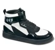 ROBERTO CAVALLI CLASS Herren Mid Top Sneaker Schuhe Boots schwarz weiss NEU