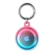 Airtags Keychain Water-resistant Holder Case Dog Tag Tracker Compatible with Airtag -Gradient red and blue