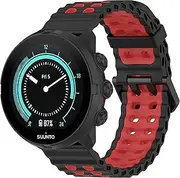 VeveXiao Breathable Sport Band Compatible with Suunto 9/9 baro / 7 /spartan sport / D5, 24mm Soft Silicone Waterproof Replacement Bands for Women Man Strap