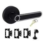 Entry Door Lock with Door Stoppers & Hinges Interior Bedroom Room Bathroom Lock