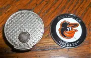 Baltimore Orioles 1" MLB Licensed Golf Ball Marker 2 Sided Ball Marker Hat Clip