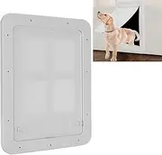 Pet Small Dog Cat Door Sliding Screen, Flap Exclusive Entry with Magnetic Supply Ventilation Locking Magnets for Interior Exterior Doors Weatherproof for Wall Wooden (Small)