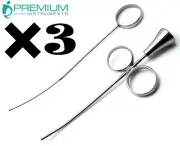 3 Pcs Dental Curved Syringes 2.5mm Amalgam Grafting Surgical Instruments