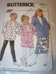 GIRLS UNCUT BUTTERICK SEWING PATTERN 4521 KNIT JACKET PANTS SKIRT SIZE 12 14
