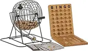 Bingo 75 Player Set with Metal CAGE & Wooden Scoreboard
