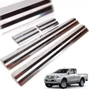 Scuff Plate Sill Stainless Trim Chrome Fit 2016-2018 Mitsubishi Triton Mq L200