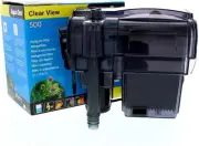 500 Clearview Hang On Filter 500L/Hr 29028 Fish Tank Aquarium Aqua One 1 Count