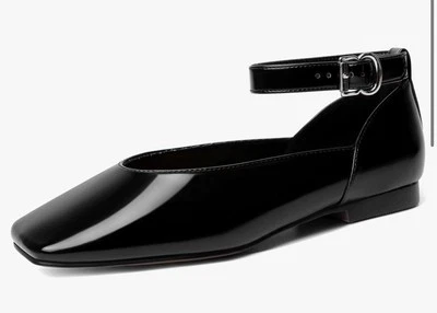 Mary Jane Shoes For Women Size 10 Ballet Flats Shoes Bubble Ankle Strap Square