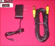 9V AC Adapter Power Supply + 12Ft GOLD RCA Cable + GOLD TV RF for Atari 2600 Jr.