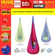 Child Hanging Hammock Chair Indoor Outdoor Kids Pod Swing Seat 100% Cotton PINK